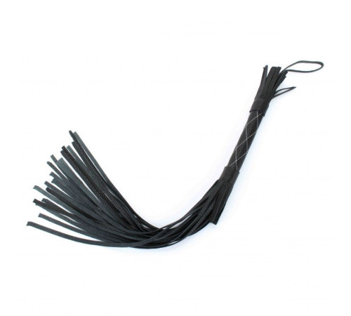 Аккуратная чёрная плетка  из натуральной кожи - 60 см.