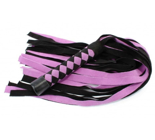Черно-фиолетовая плеть из замши - 60 см.