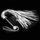 Заказать Серебристая плетка Struggle My Flogger с черной ручкой - 45 см.