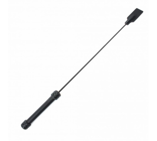 Чёрный кожаный стек - 77 см.