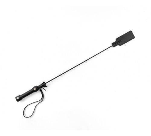 Черный кожаный стек с ручкой - 60 см.