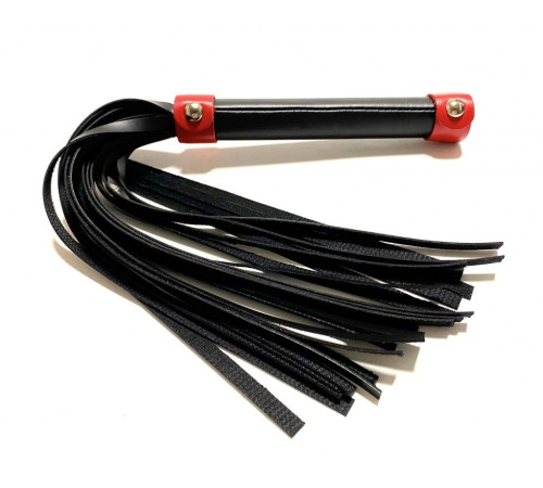 Черно-красная плеть из эко-кожи - 42 см.