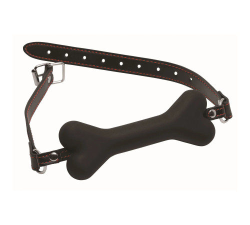 Черный кляп в форме косточки Hound Adjustable Dog Bone Gag