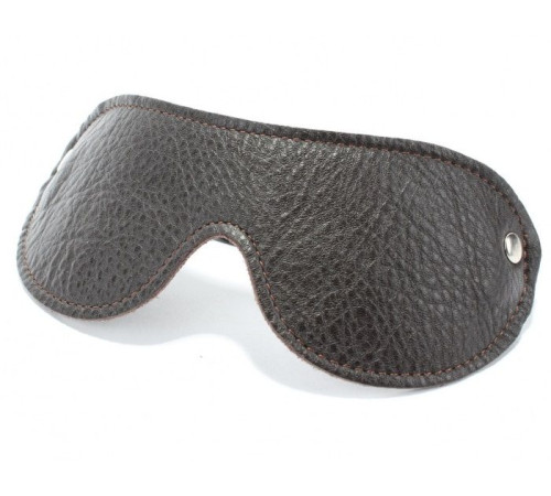 Коричневая кожаная маска на глаза на резинке