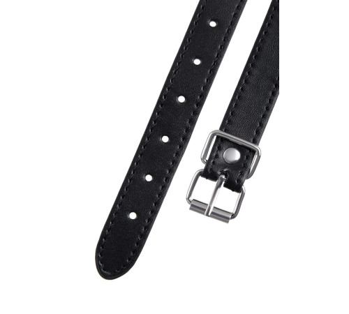 Черный кляп-шар на кожаных ремешках Anonymo