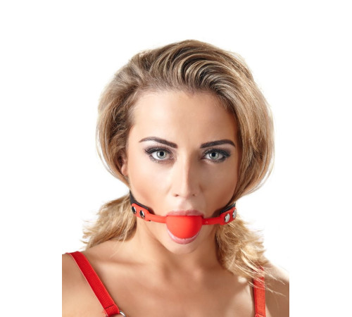 Силиконовый кляп-шар на чёрных ремешках Red Gag silicone Силиконовый кляп-шар на чёрных ремешках Red Gag silicone