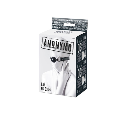 Черный кляп-шар на кожаных ремешках Anonymo