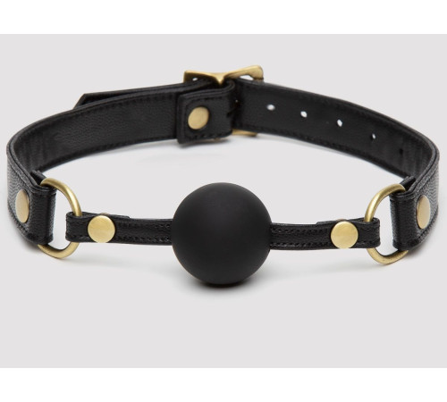 Черный кляп-шар Bound to You Faux Leather Ball Gag