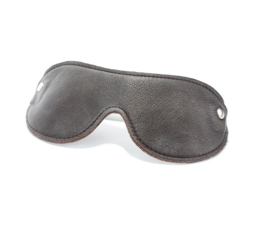 Коричневая кожаная маска на глаза на резинке