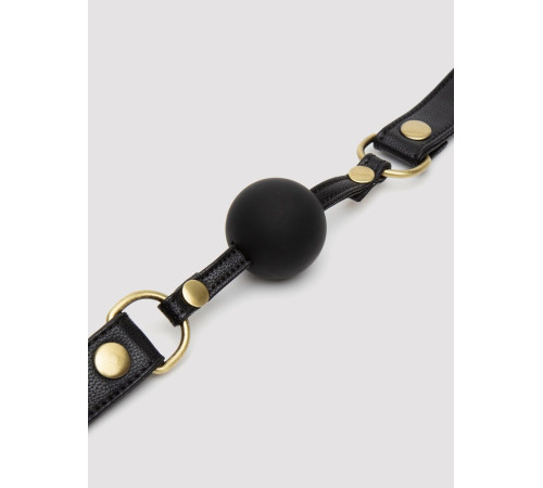 Черный кляп-шар Bound to You Faux Leather Ball Gag