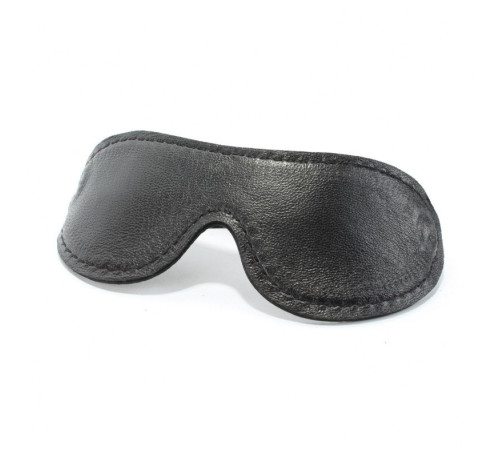 Черная кожаная маска на глаза с контрастной строчкой