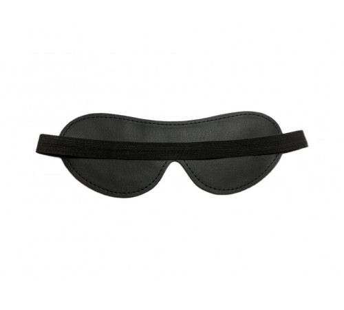 Черная лаковая маска на глаза из эко-кожи