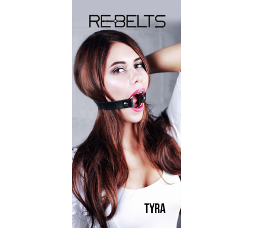 Чёрный кожаный чокер-кляп Tyra Black