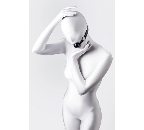 Черный кляп-шар на кожаных ремешках Anonymo