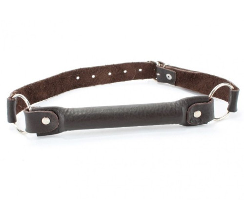 Коричневый кожаный кляп-трензель