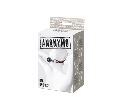 Черный кляп-шар на леопардовых ремешках Anonymo