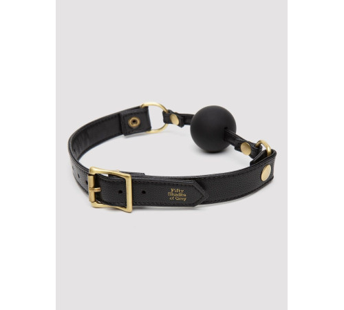 Черный кляп-шар Bound to You Faux Leather Ball Gag
