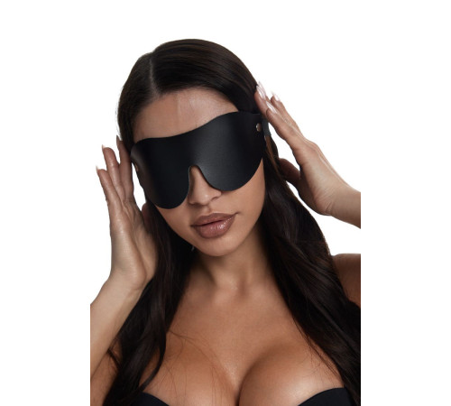 Черная однослойная кожаная маска