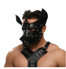 Черная кожаная маска «Собака»