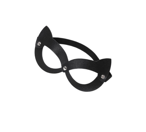 Черная открытая маска с ушками кошки