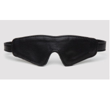 Черная плотная маска на глаза Bound to You Faux Leather Blindfold