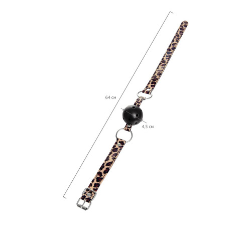 Черный кляп-шар на леопардовых ремешках Anonymo