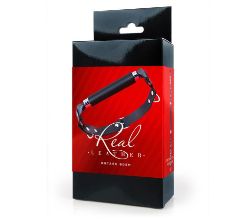 Черный кожаный кляп-трензель