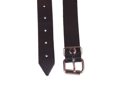 Чёрный кожаный кляп на регулируемых ремешках