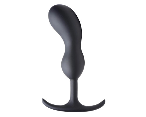 Заказать Черный массажер простаты с утяжелителями Premium Silicone Weighted Prostate Plug Large - 18,8 см.