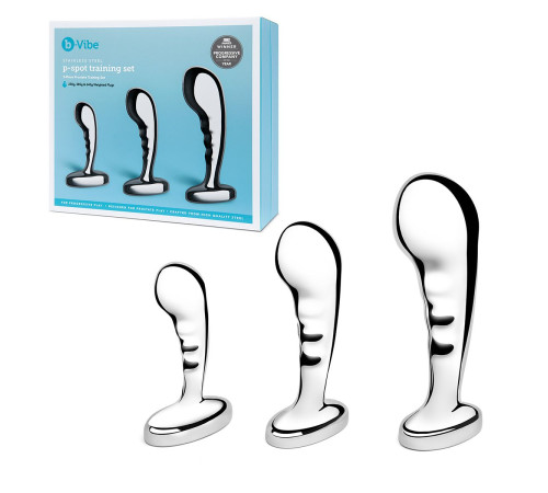 Набор из 3 стальных стимуляторов простаты Stainless Steel P-spot Training Set