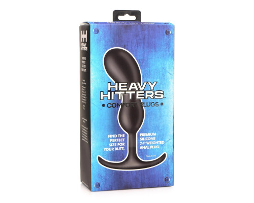 Заказать Черный массажер простаты с утяжелителями Premium Silicone Weighted Prostate Plug Large - 18,8 см.