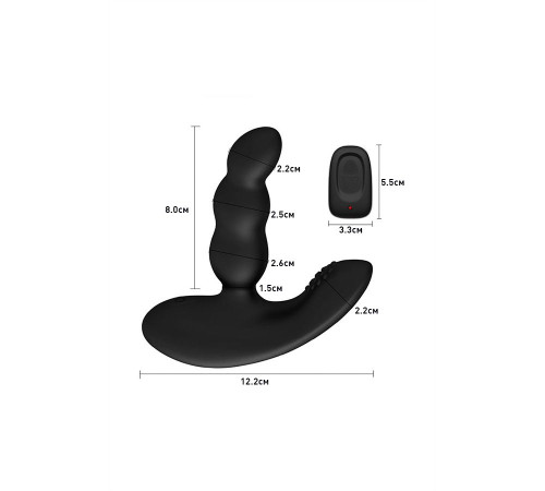 Черный силиконовый стимулятор простаты Levett Nitoc с пультом ДУ