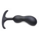Заказать Черный массажер простаты с утяжелителями Premium Silicone Weighted Prostate Plug Medium - 16,3 см.
