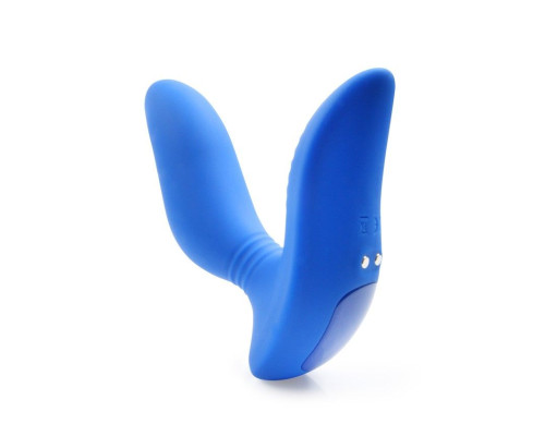 Заказать Синий вибромассажер простаты 3,5’’ Curve P-spot Massager - 12 см.