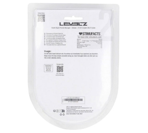 Черная анальная пробка для массажа простаты Double Ripple Silicone Prostate Massager