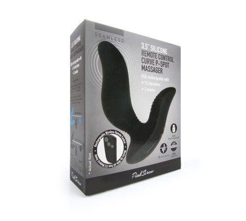 Черный вибромассажер простаты 3,5’’ Remote Control Curve P-spot Massager - 12 см. Черный вибромассажер простаты 3,5’’ Remote Control Curve P-spot Massager - 12 см.