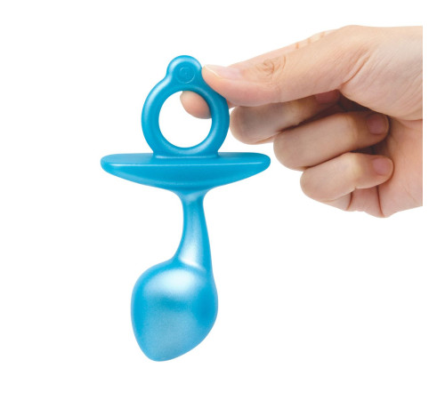 Голубая анальная пробка для массажа простаты Bulb Silicone Prostate Plug - 10,7 см.