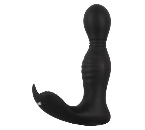 Черная анальная пробка с вибрацией, вращением и пультом ДУ RC Butt Plug with 2 Functions