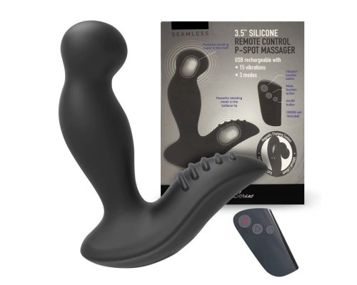 Заказать Черный вибромассажер простаты 3,5’’ Remote Control P-spot Massager - 12,5 см.