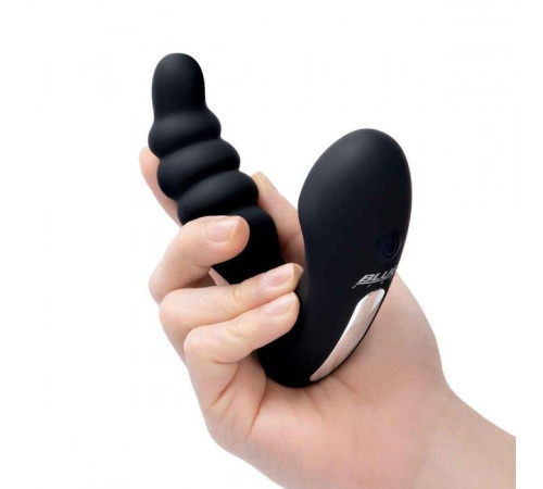 Черный рельефный массажер простаты Prodder