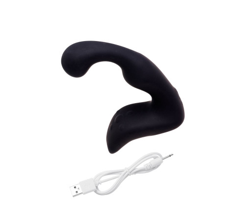 Чёрный изогнутый вибростимулятор простаты Erotist