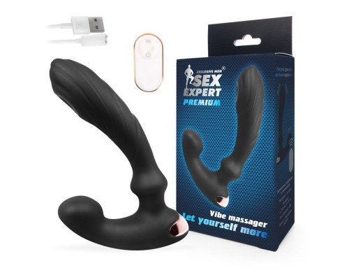 Заказать Черный вибромассажер простаты Sex Expert - 14,5 см.