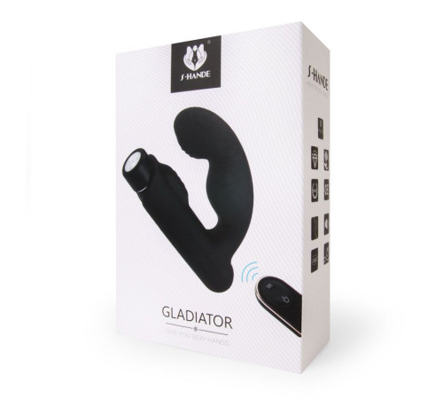 Черный вибромассажер Gladiator - 10,7 см.