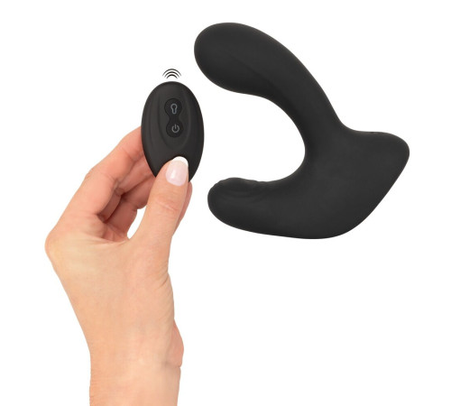 Черная анальная вибропробка с функцией расширения RC Butt Plug with 3 functions