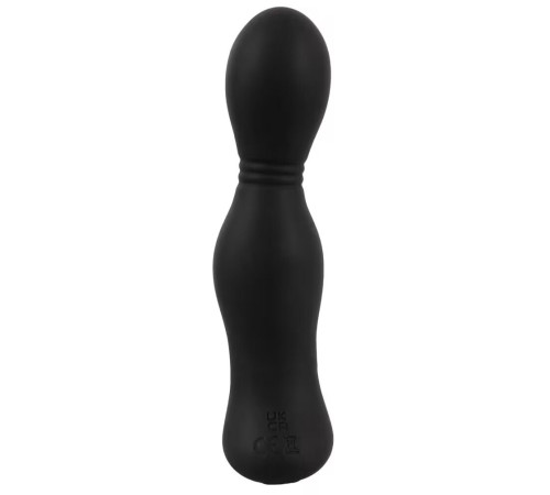 Черная анальная пробка с вибрацией, вращением и пультом ДУ RC Butt Plug with 2 Functions