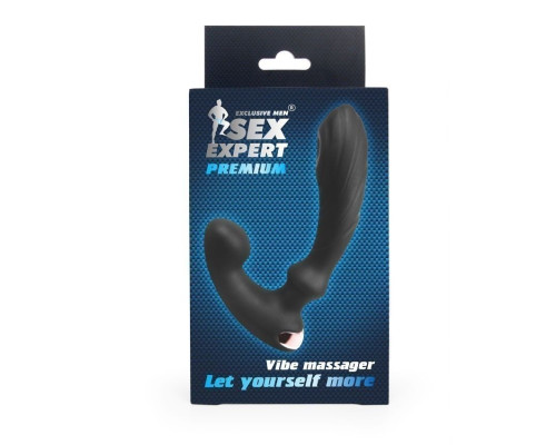 Заказать Черный вибромассажер простаты Sex Expert - 14,5 см.