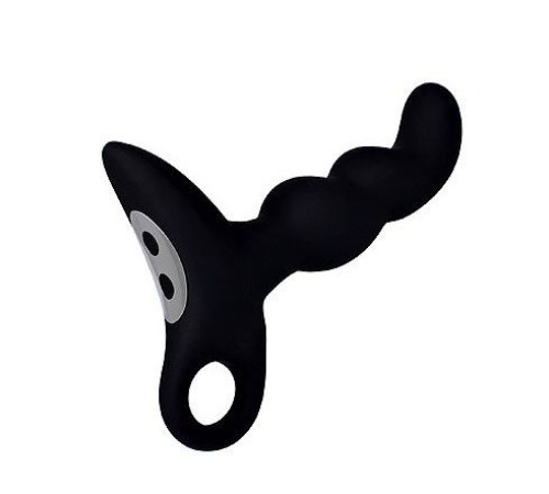 Черный силиконовый анальный вибромассажер-ёлочка Erokay