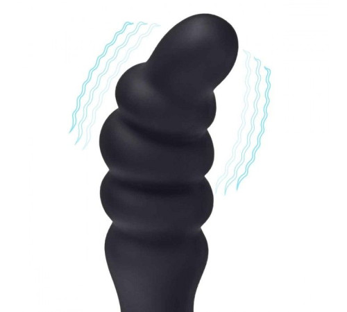 Черный рельефный массажер простаты Prodder