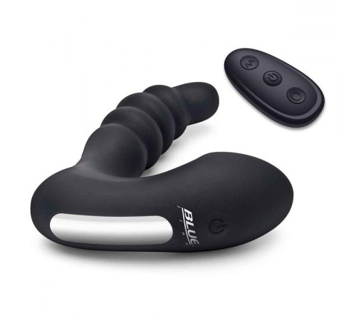 Черный рельефный массажер простаты Prodder