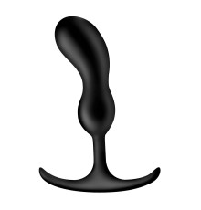 Черный массажер простаты с утяжелителями Premium Silicone Weighted Prostate Plug Medium - 16,3 см.